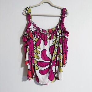 Manuhealii - Multicolored Floral Print Open Shoulder Top